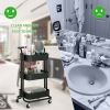 3-Tier Metal Rolling Utility Cart Multi-function Organizer Shelf Kitchen Organizer Rack Tower Rack with Wheels Trolley Cart, Black