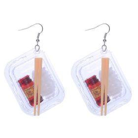 Personalized Simulation Bento Lunch Box Earrings (style: A, quantity: 1Pair)